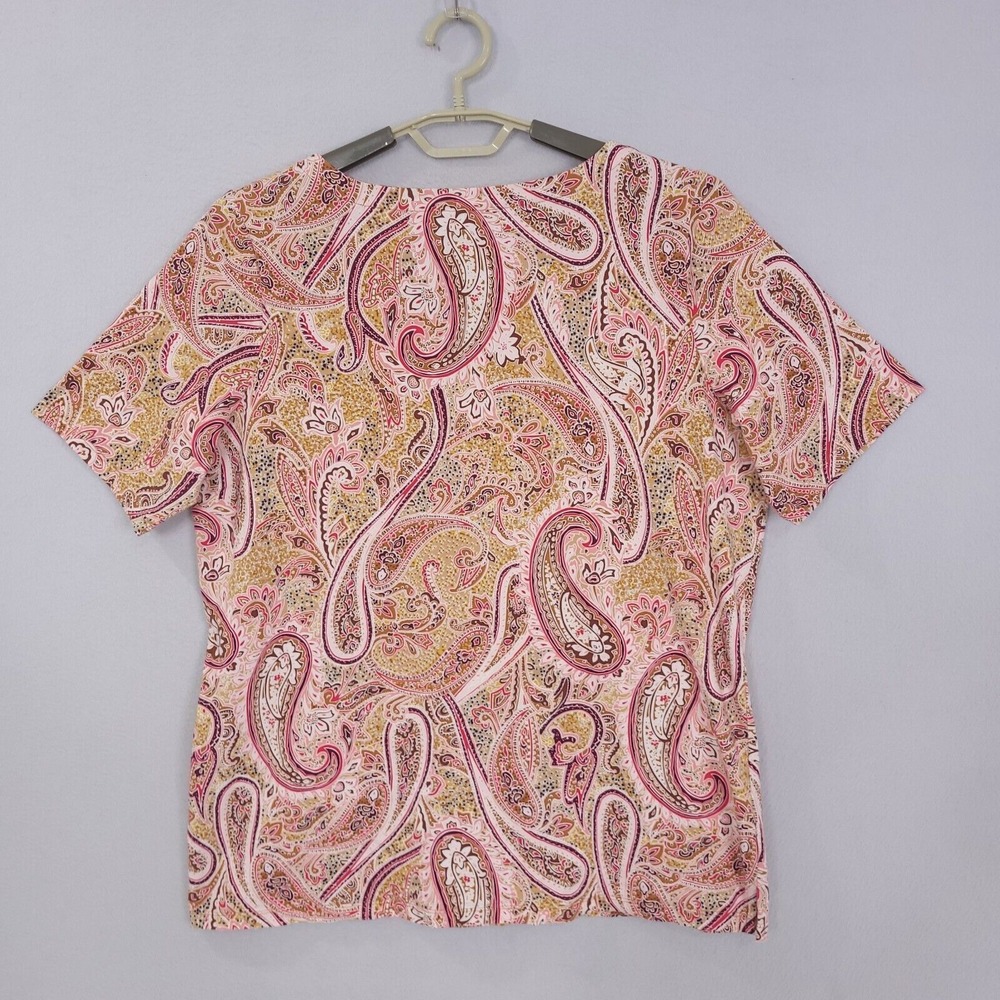 Talbots Split Neck Tee Plus Size 1x Sprinkle Pais… - image 2